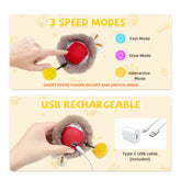 FelRelWel automatic cat toy with three speed modes and USB rechargeable Type-C cable